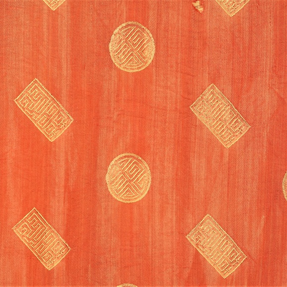 Shiraleah Scarf Orange, Gold w/Black Velvet Ends - Picture 5 of 8